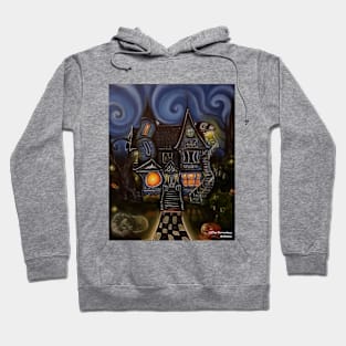 Gothic Victorian House with monsters Hoodie